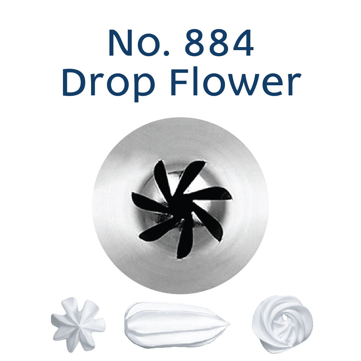 LOYAL Piping Tip No. 884 Drop Flower Stainless Steel