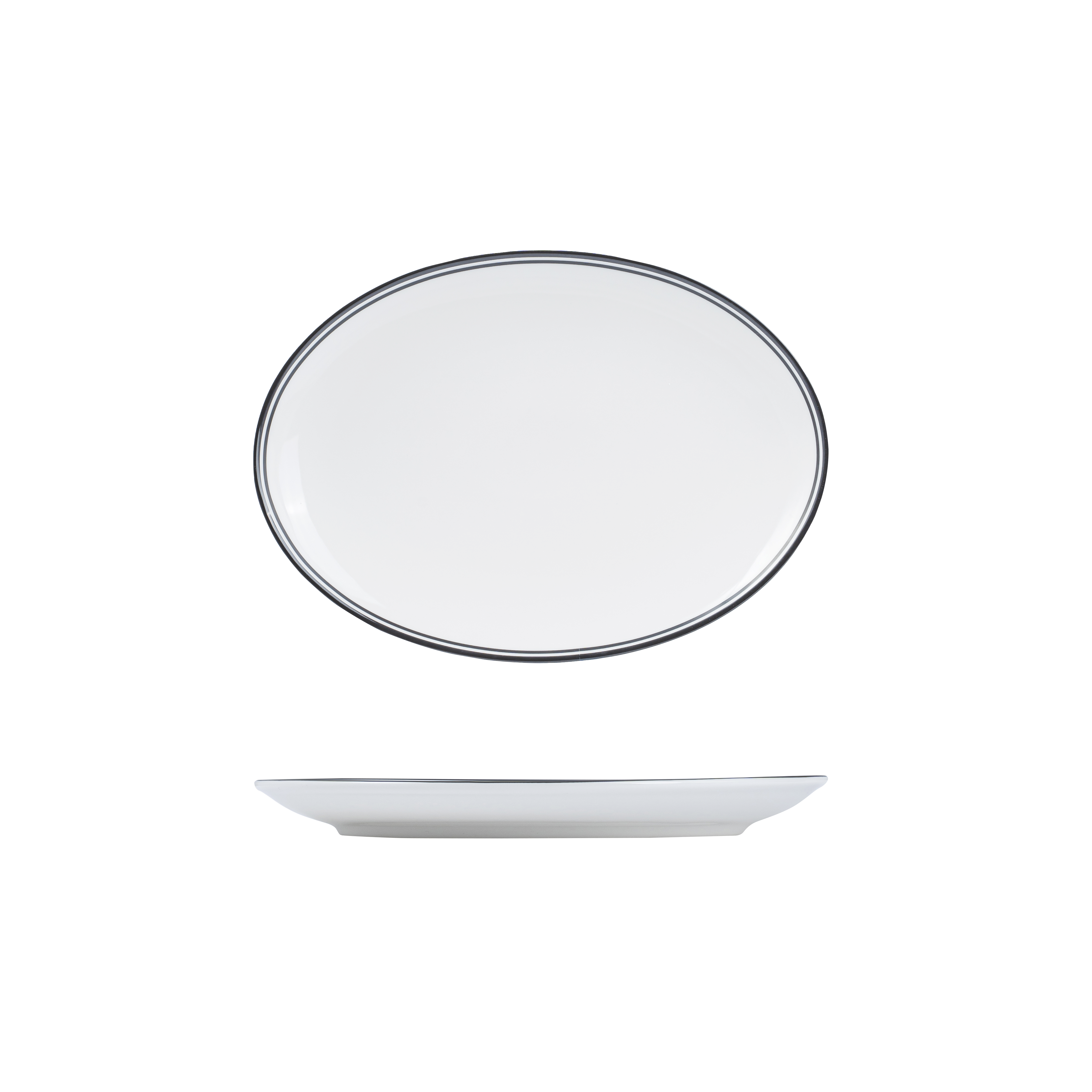 RAK Nano Cru Black Oval Coupe Bowl (260x190mm - Black Double Line)