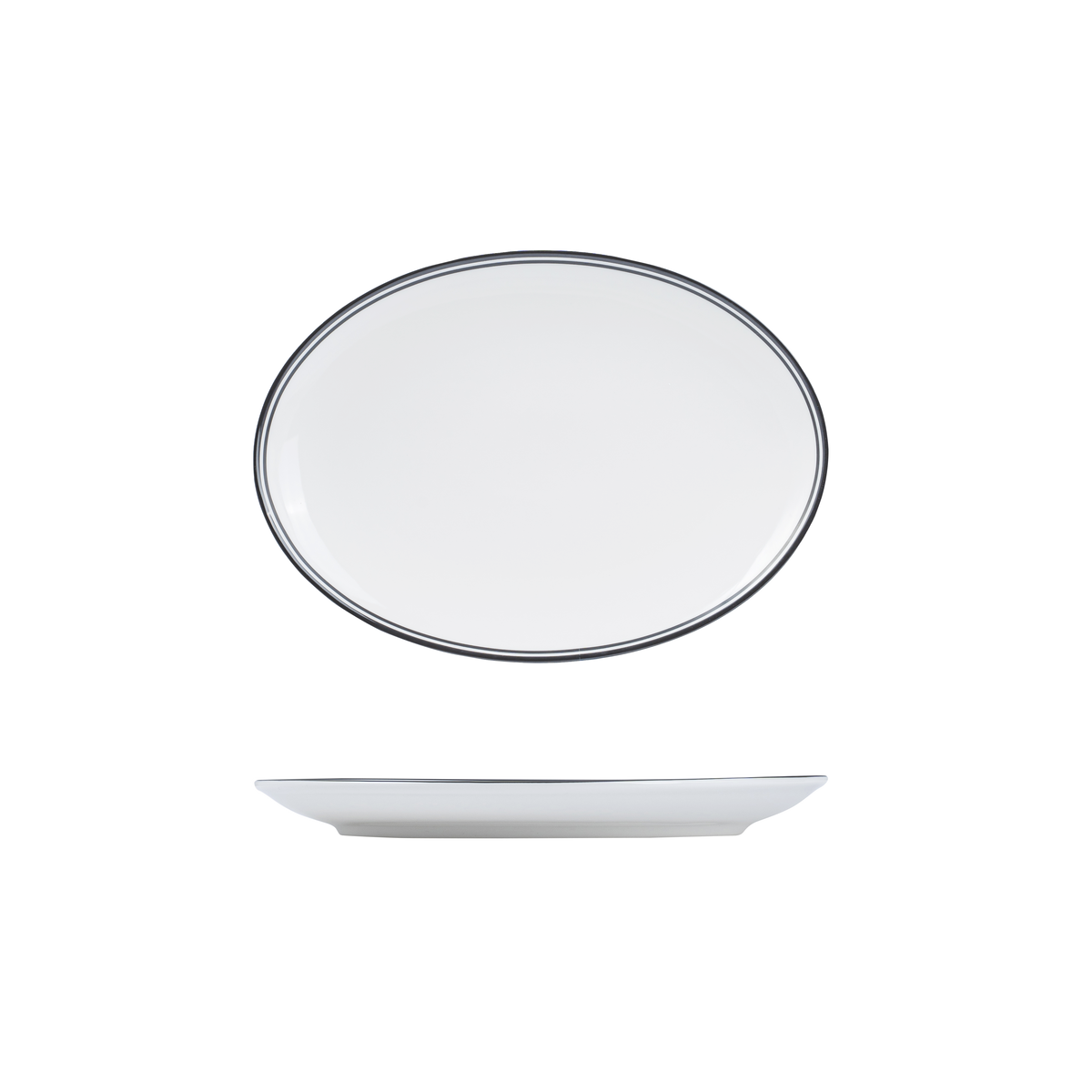 RAK Nano Cru Black Oval Coupe Bowl (260x190mm - Black Double Line)