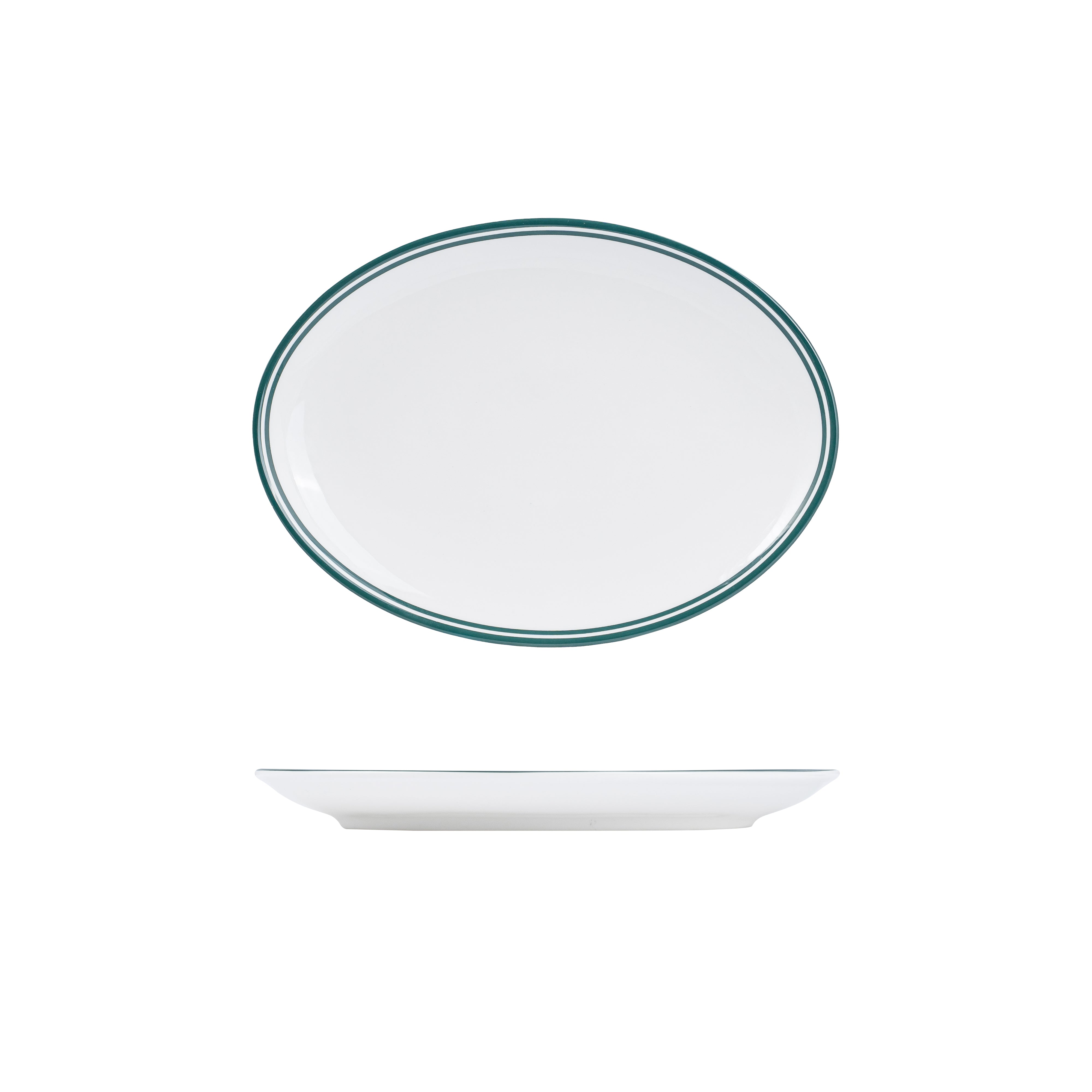 RAK Nano Cru Green Oval Coupe Bowl (260x190mm - Green Double Line)
