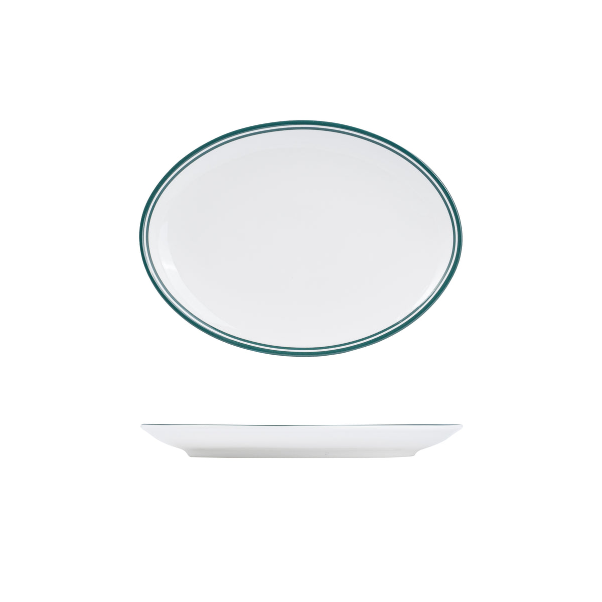 RAK Nano Cru Green Oval Coupe Bowl (260x190mm - Green Double Line)
