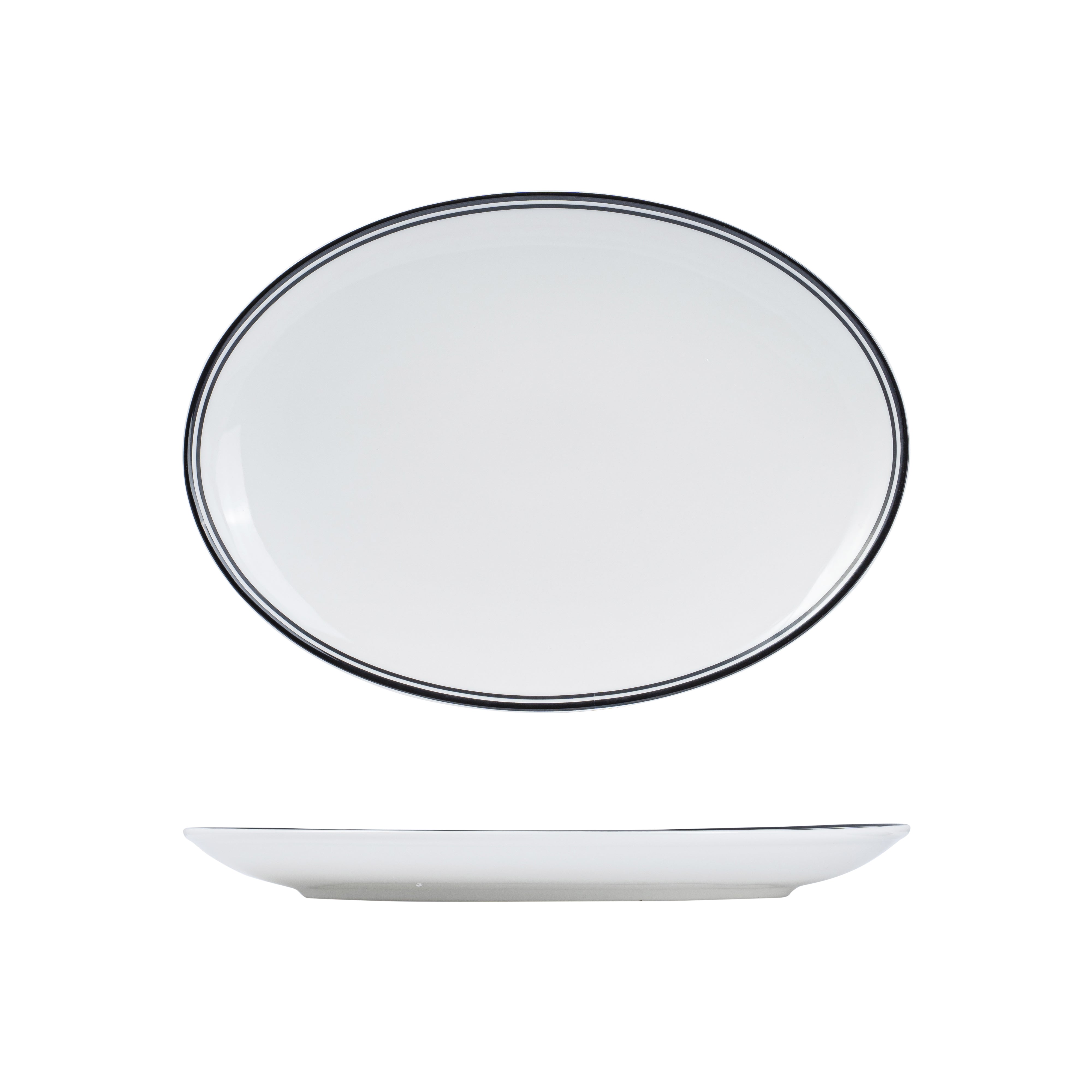 RAK Nano Cru Black Oval Coupe Bowl (320x230mm - Black Double Line)
