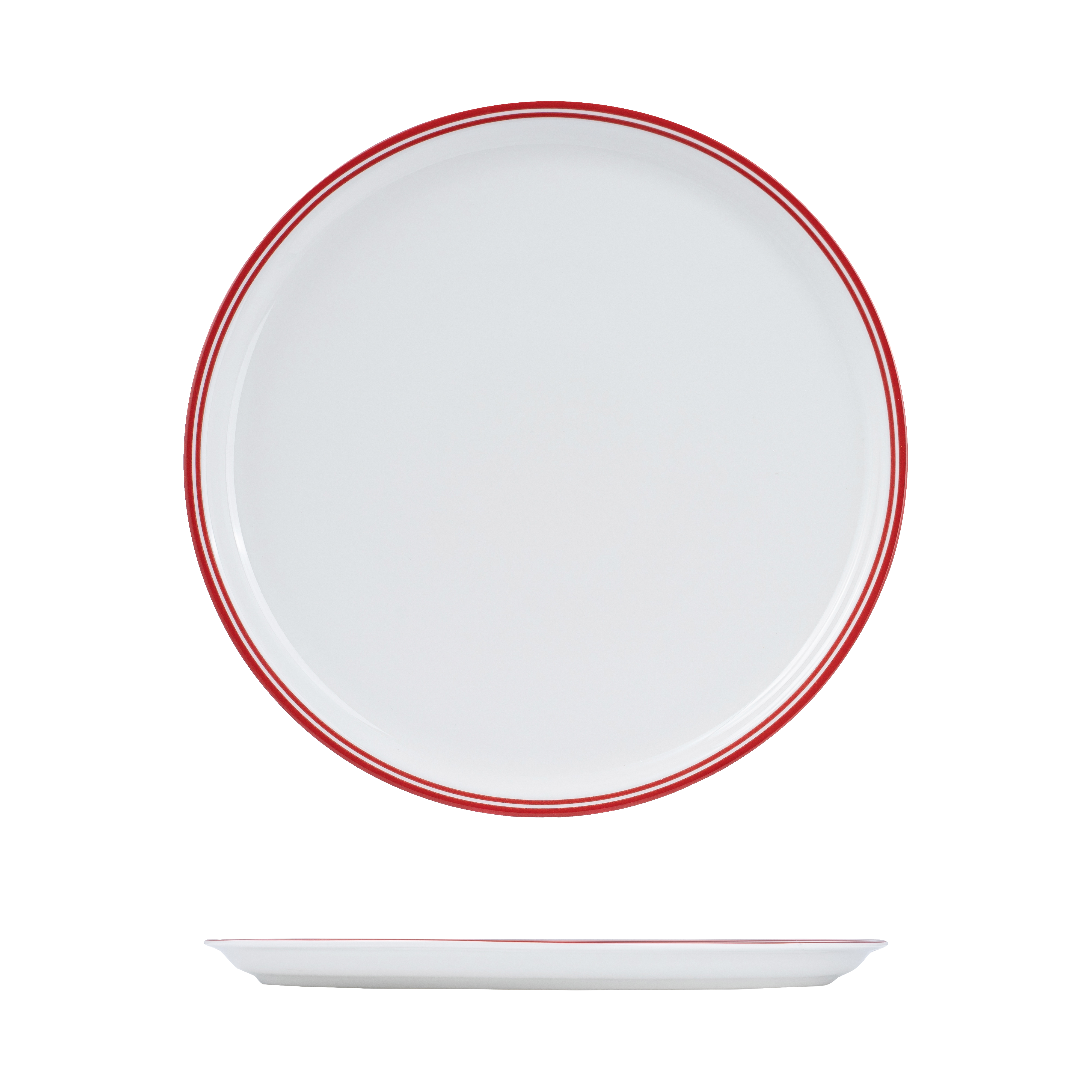 RAK Nano Cru Red Pizza Plate (330mm - Red Double Line)