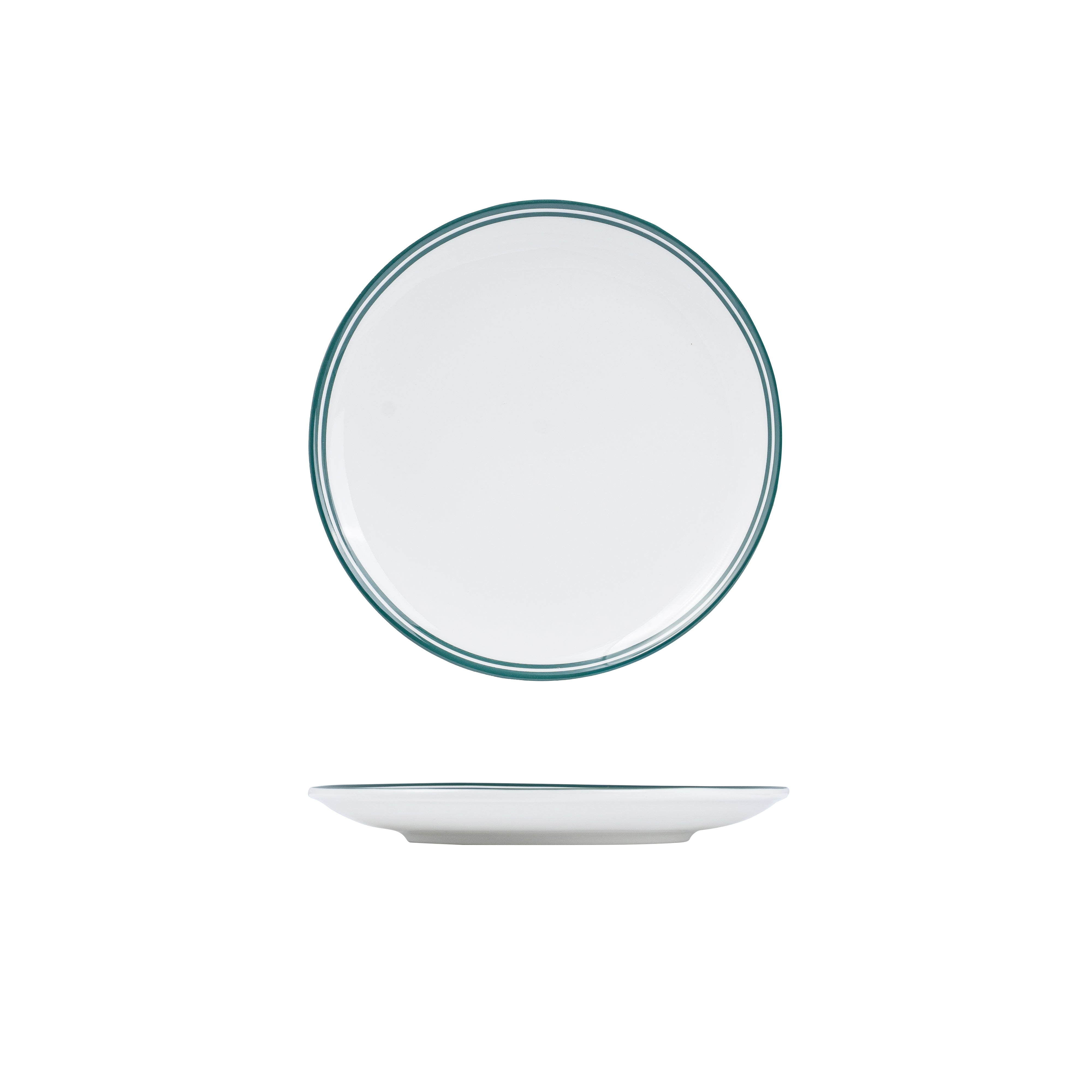RAK Nano Cru Green Round Coupe Plate (205mm - Green Double Line)