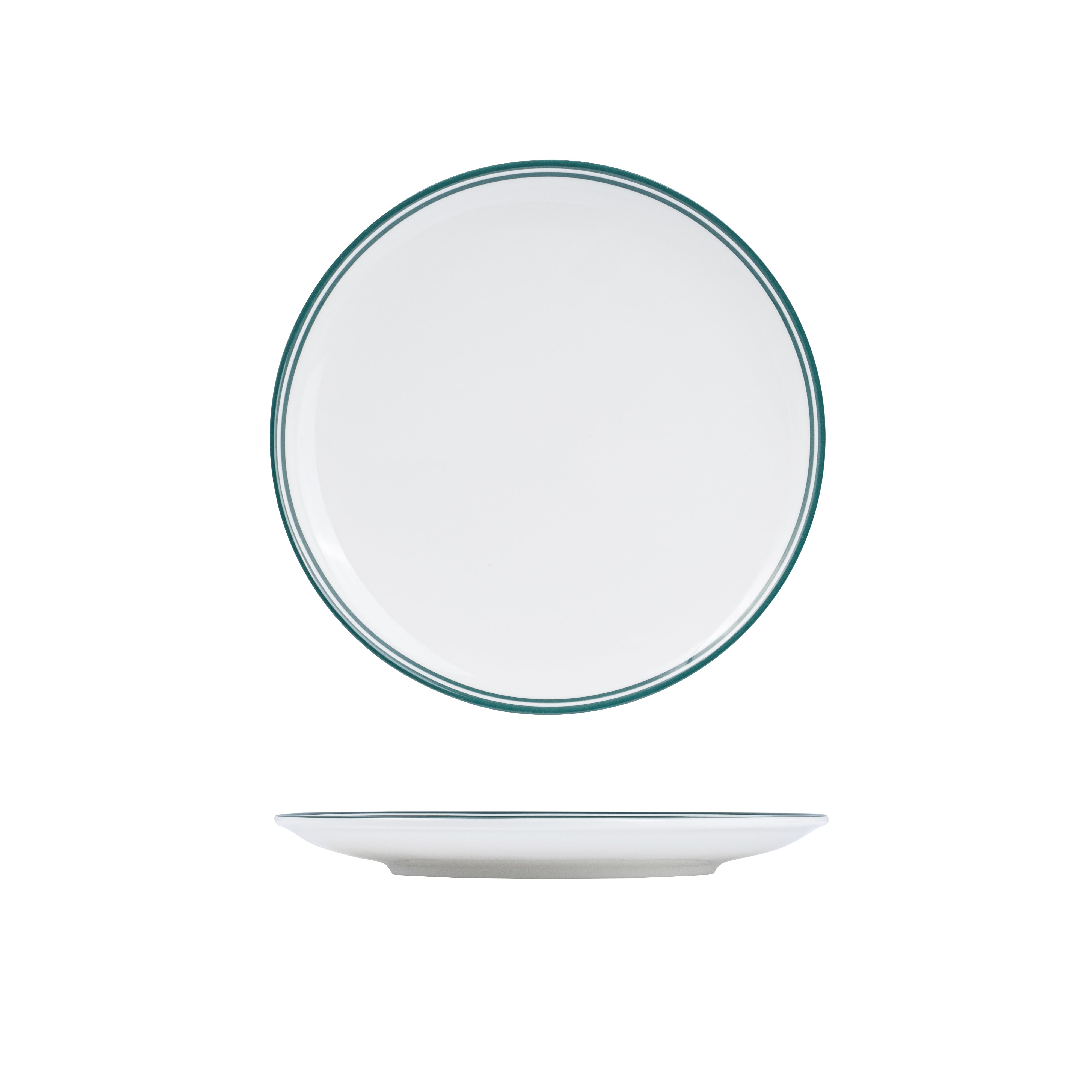 RAK Nano Cru Green Round Coupe Plate (240mm - Green Double Line)