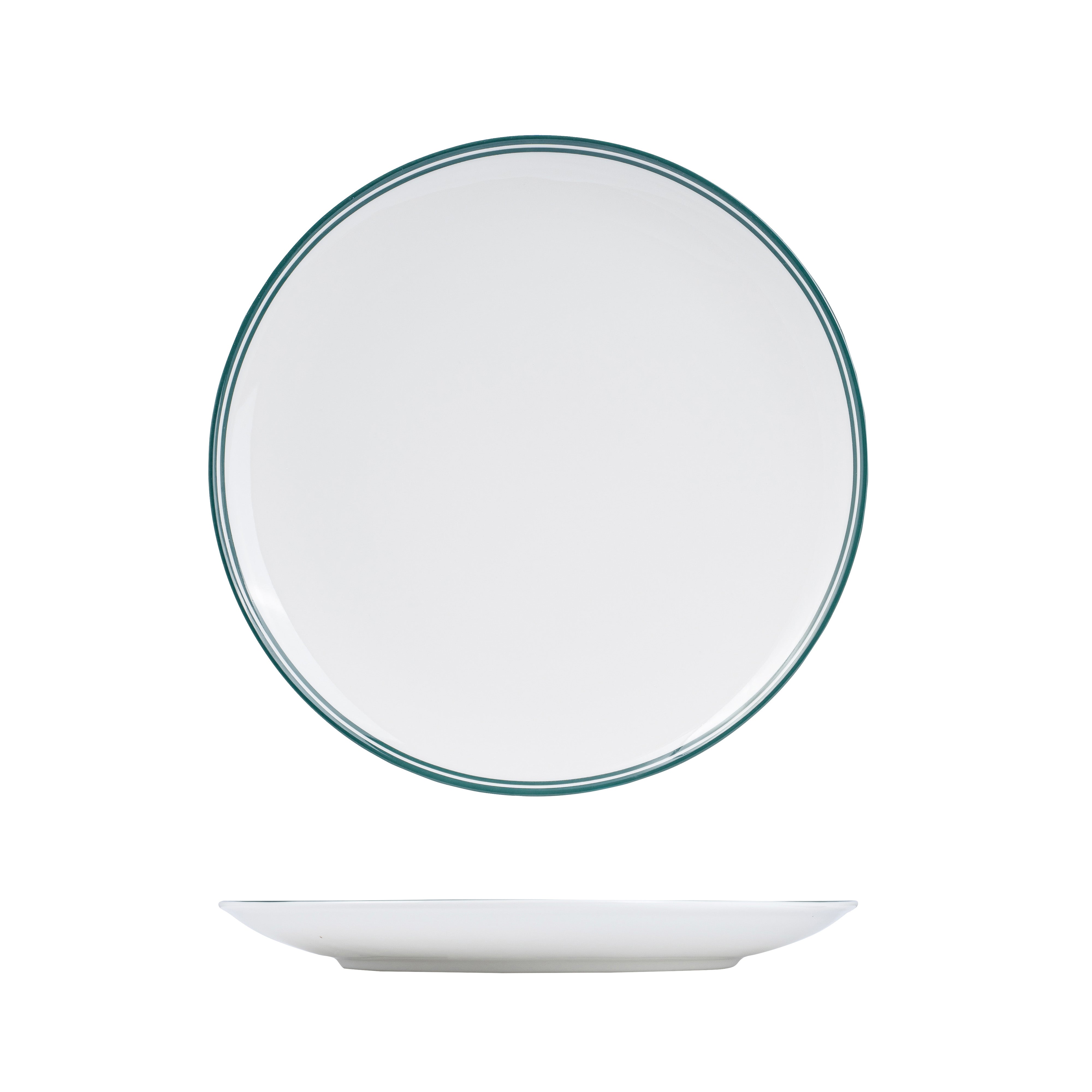 RAK Nano Cru Green Round Coupe Plate (290mm - Green Double Line)