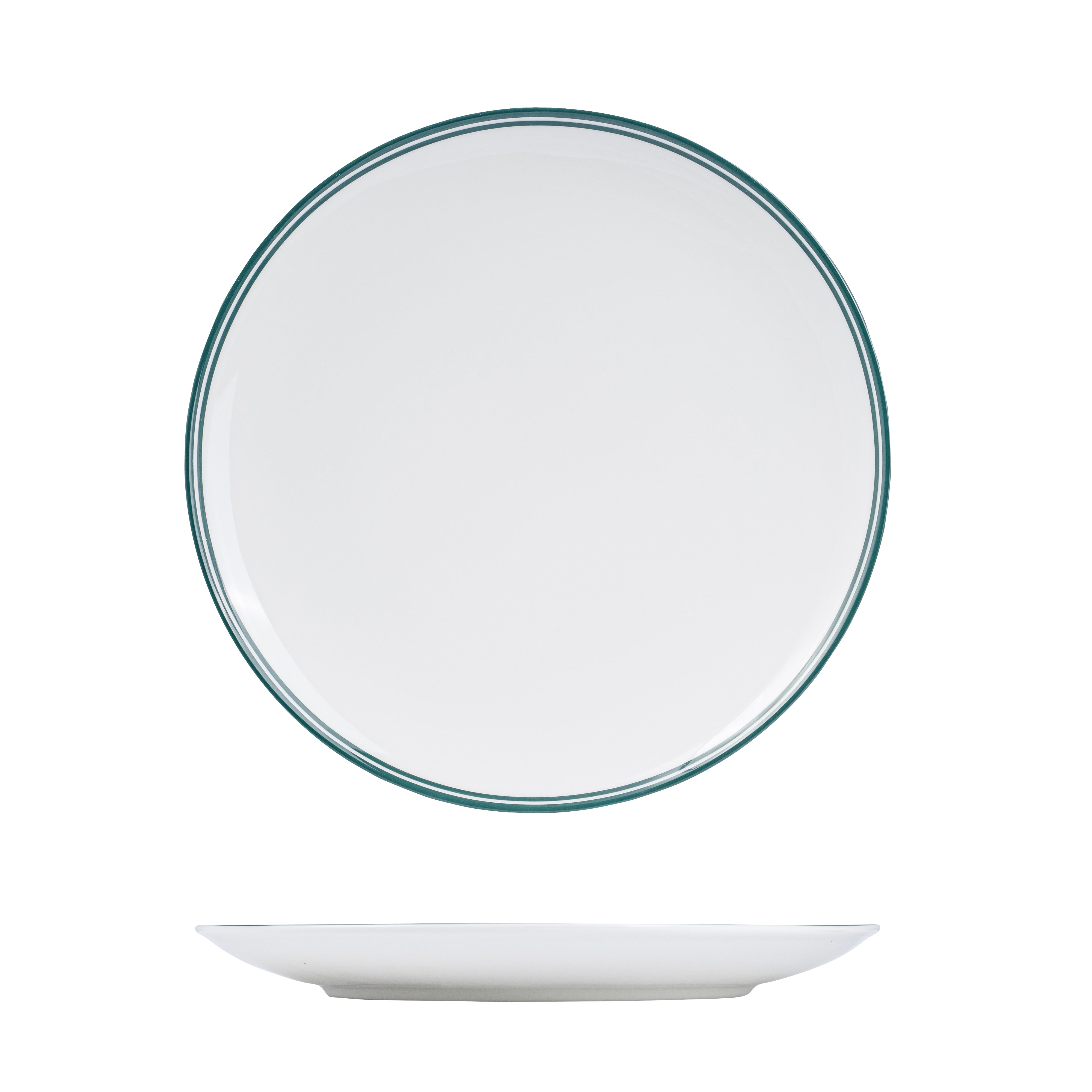 RAK Nano Cru Green Round Coupe Plate (305mm - Green Double Line)