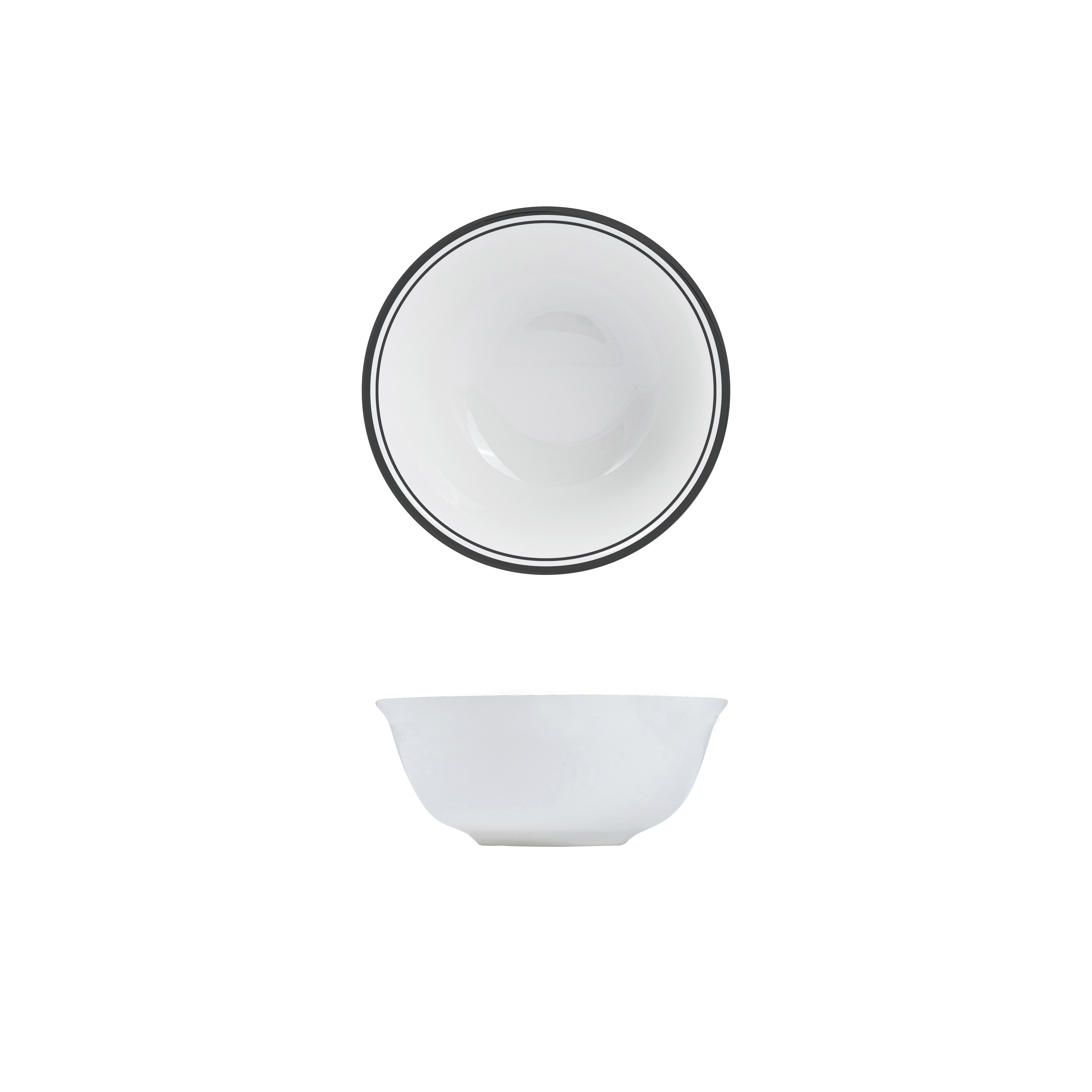 RAK Nano Cru Black Rice Bowl (156mm 580ml - Black Double Line)