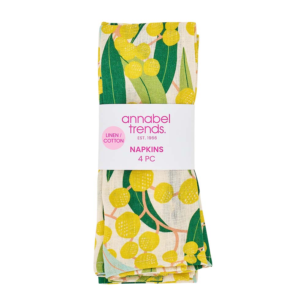 Annabel Trends Linen Cotton Napkin Set Golden Wattle