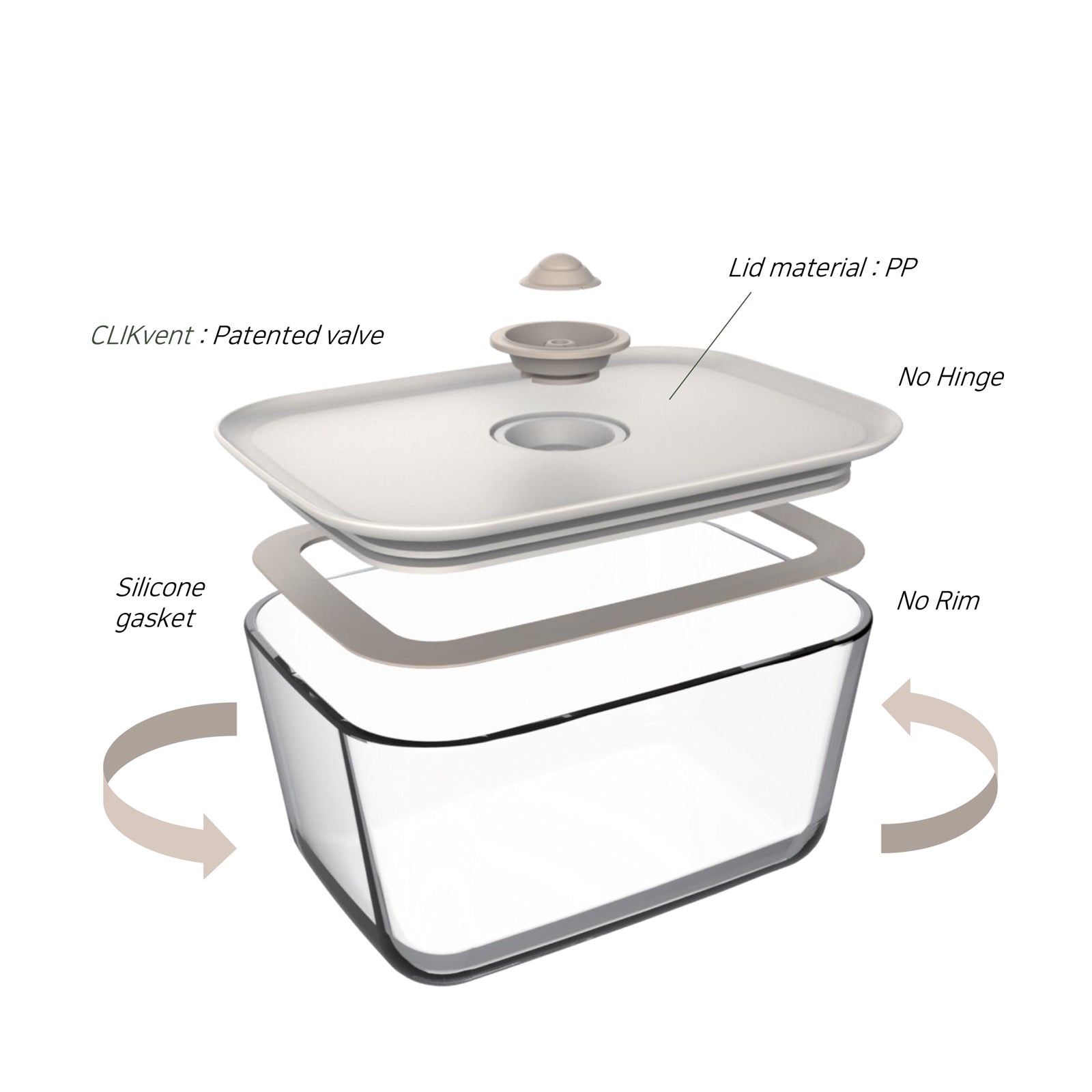 Neoflam Clik Glass food container set of 4