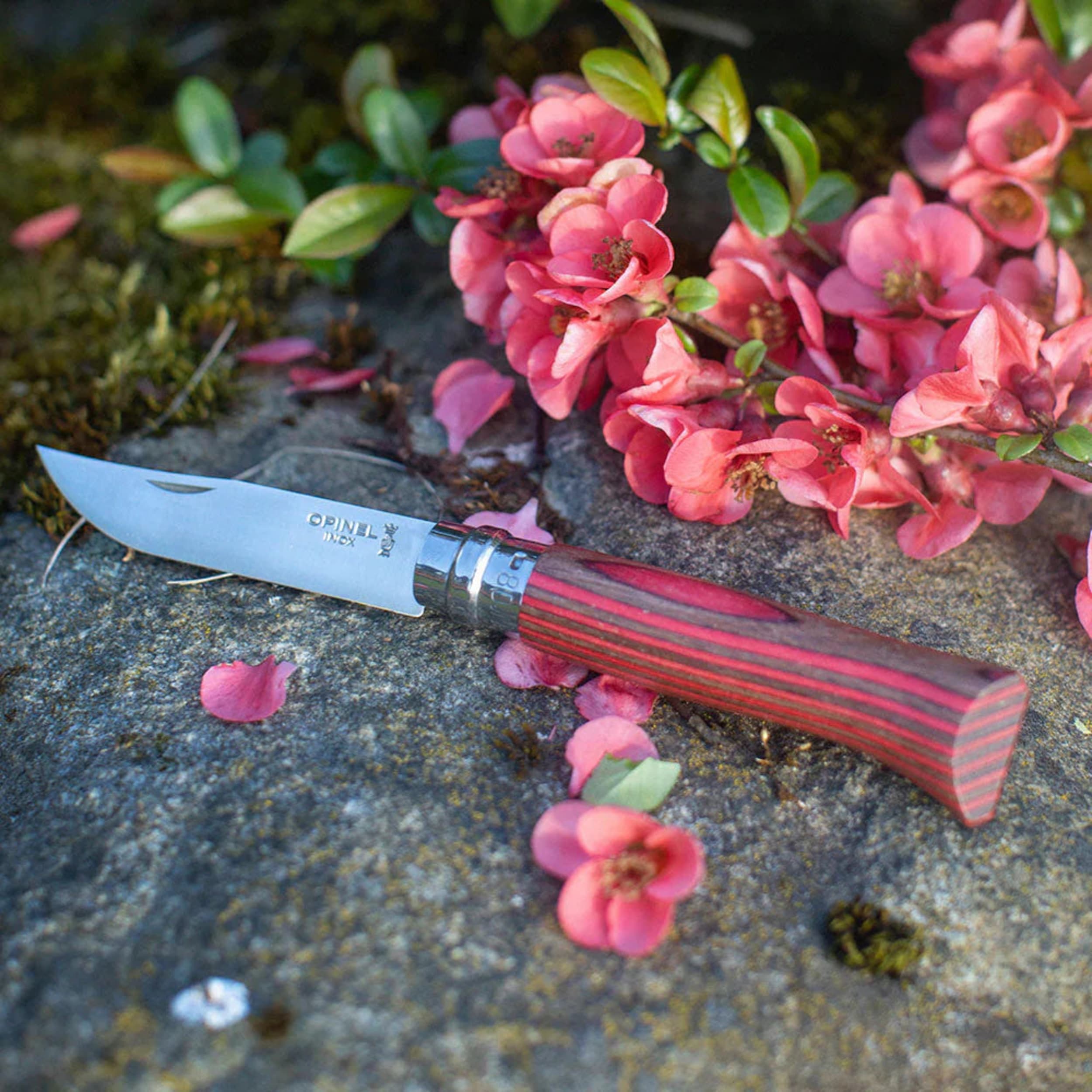 Opinel No.08 Laminated Birch Folding Knife Grey