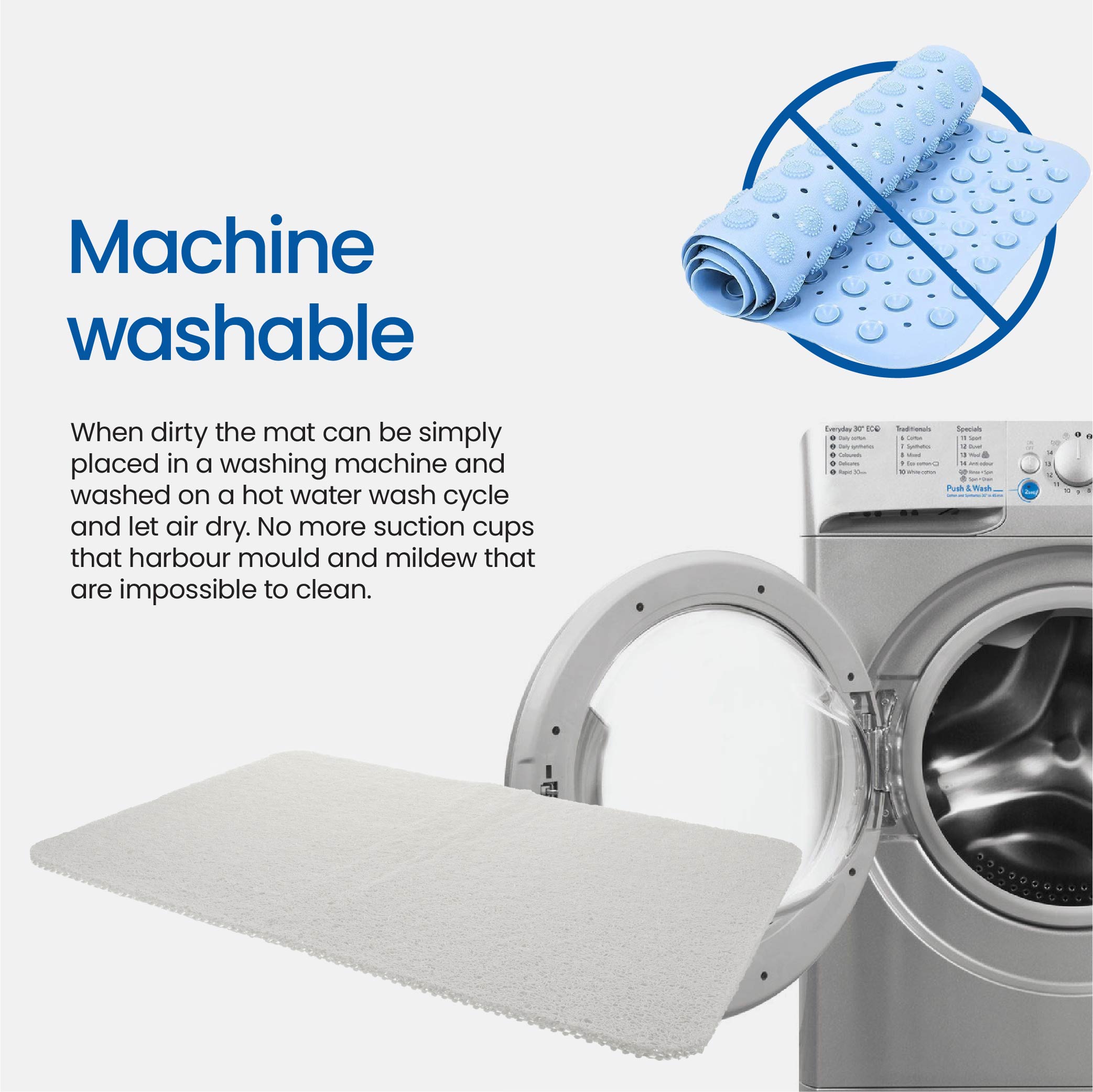 White Magic Non-Slip Shower Mat