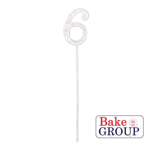Bake Group Diamante Number 6 4cm