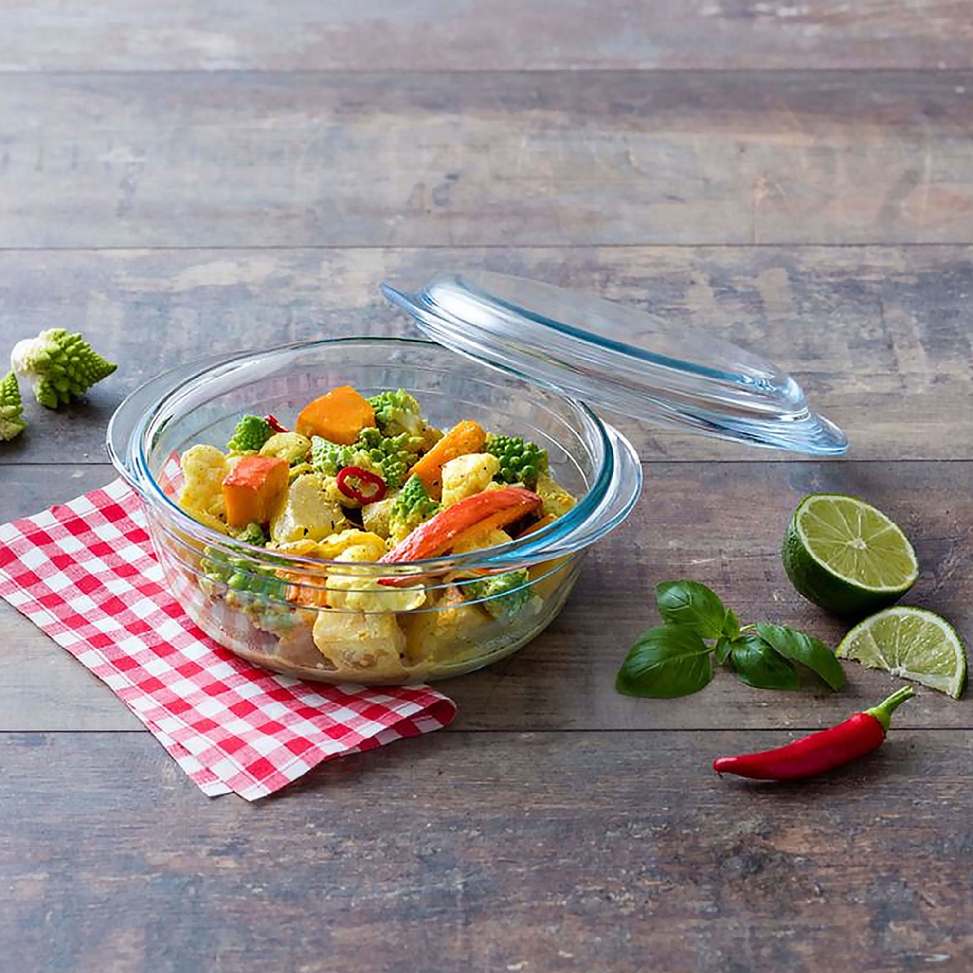 O'Cuisine Glass Round Casserole 27 x 23cm - 2.2L