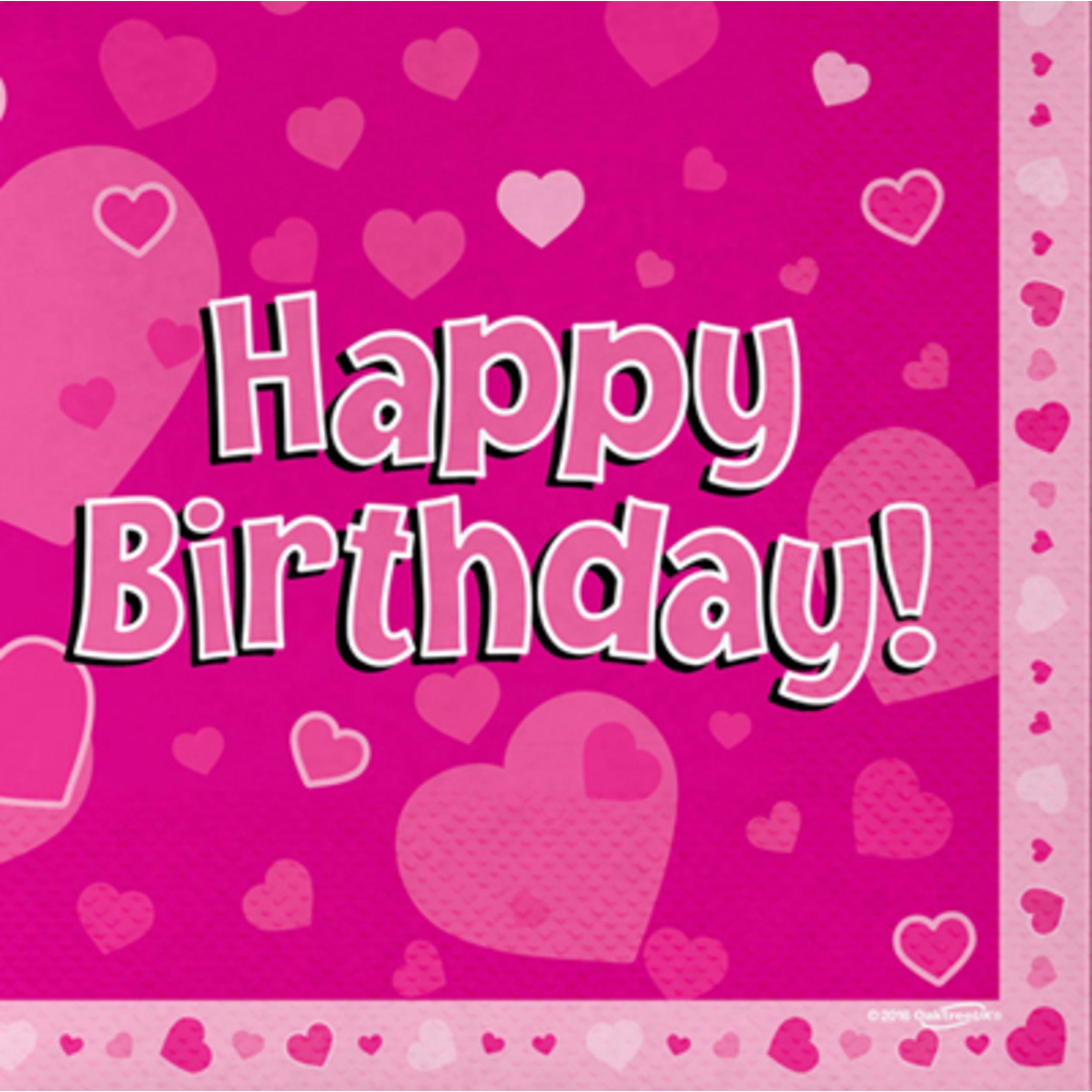 Oaktree Cups 266ml Happy Birthday Pink (8 Pack)