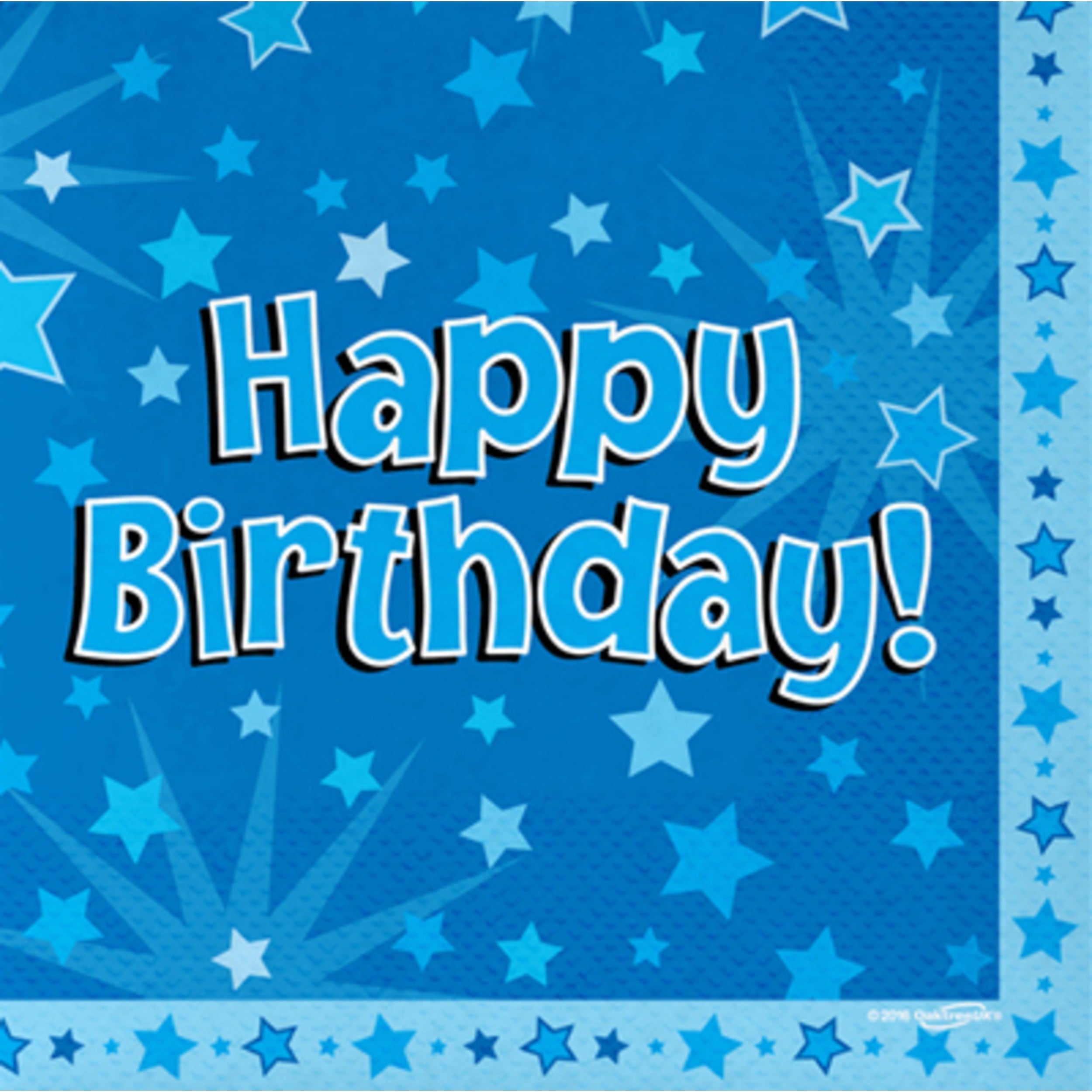 Oaktree Cups 266ml Happy Birthday Blue (8 Pack)