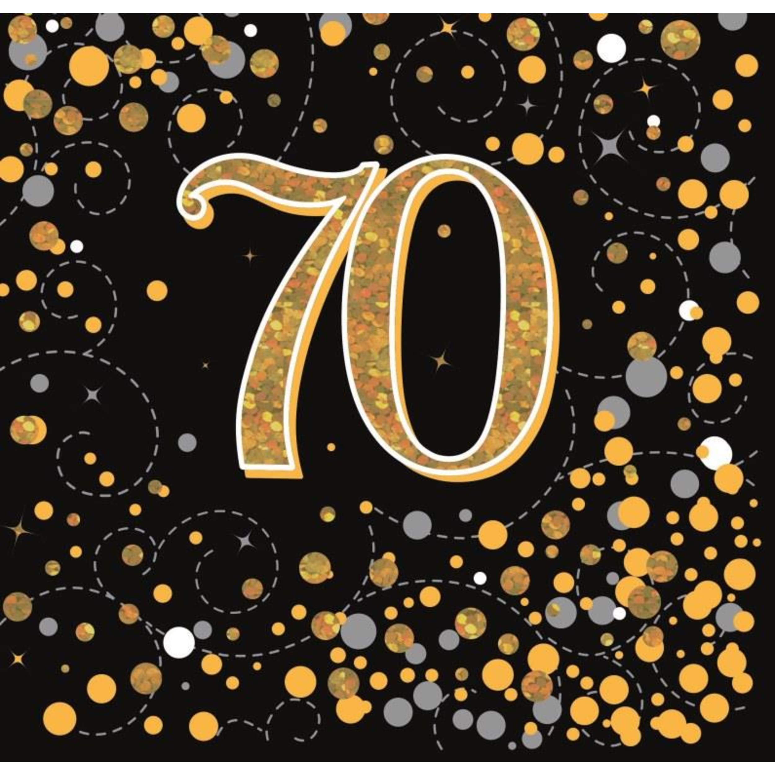 Oaktree Napkin 33cm Sparkling Fizz Black Gold 70 (16 Pack)