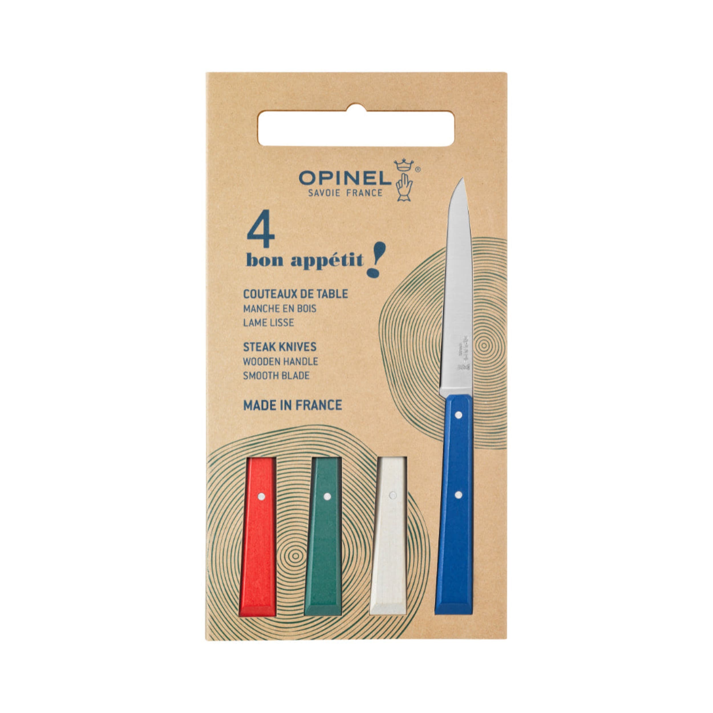 Opinel Bon Appétit No.125 Table Knife 4 Piece Set Bistrot