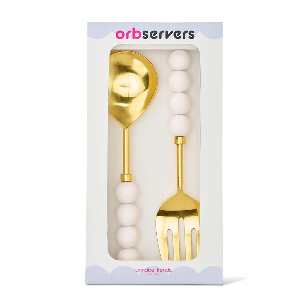 Annabel Trends Orb Salad Servers Emerald
