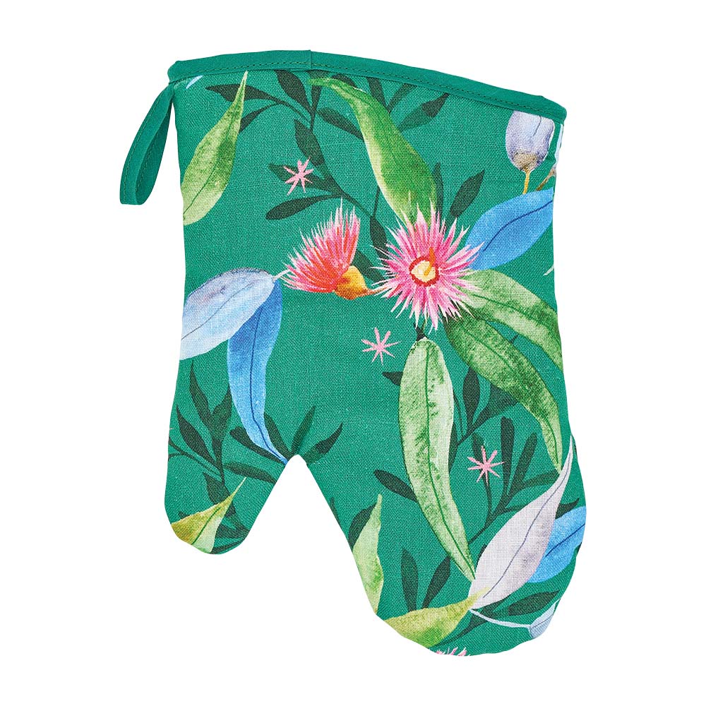 Annabel Trends Linen Cotton Oven Mitt Single Gum Blossom