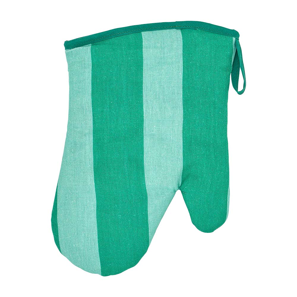 Annabel Trends Cotton Oven Mitt Single Green Stripe