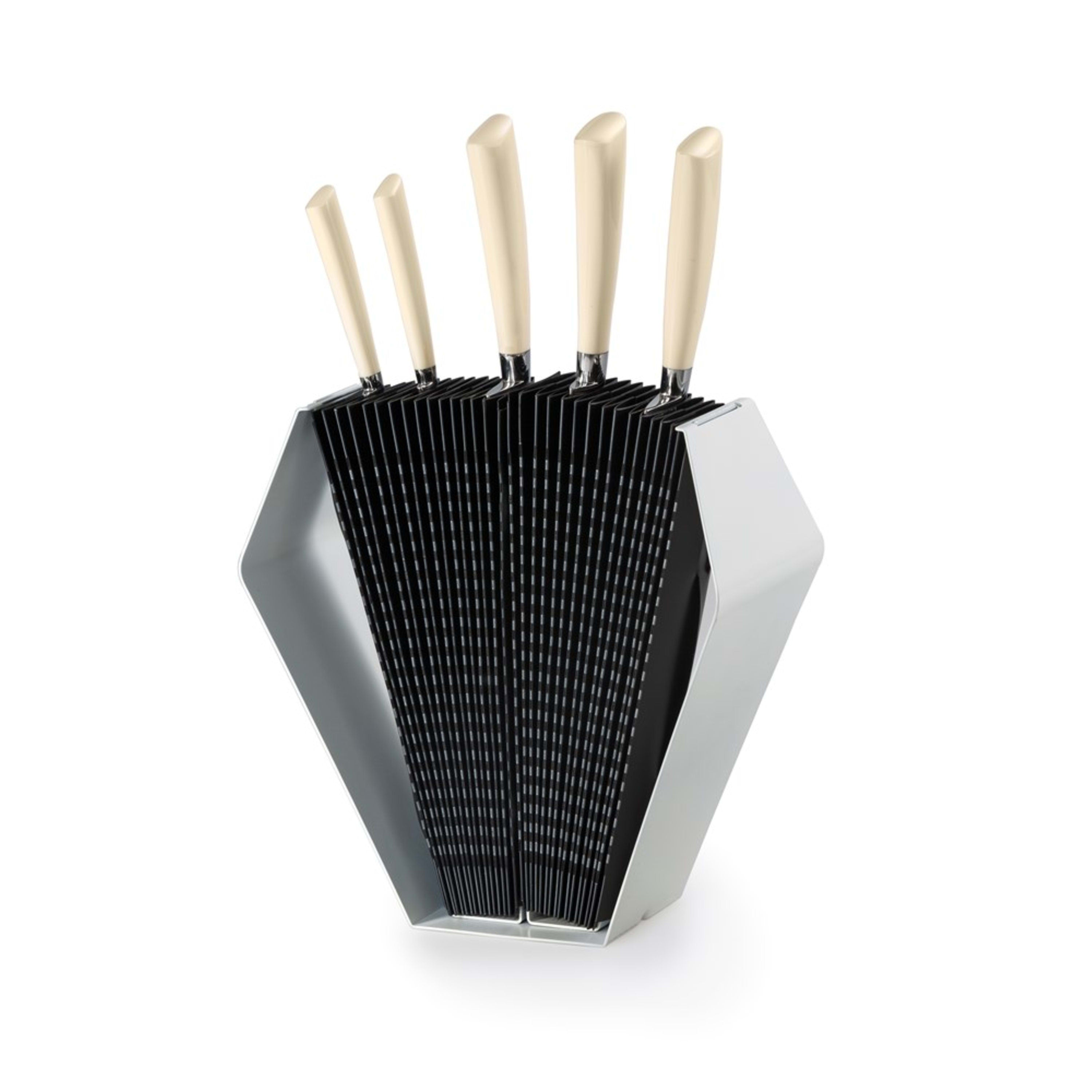 Del Ben White Knife Block with Black Removable Fan