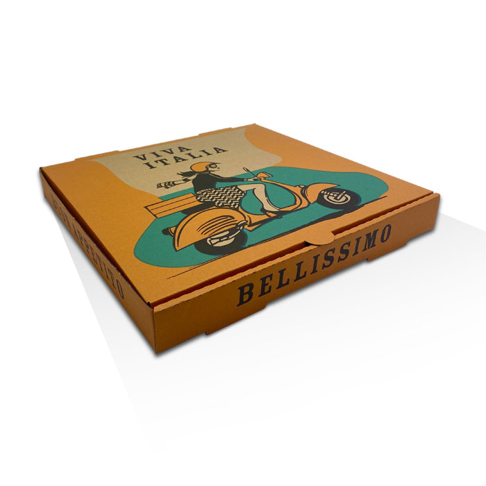 ecoware Pizza Box Brown Printed 13 inch (Pack of 100)