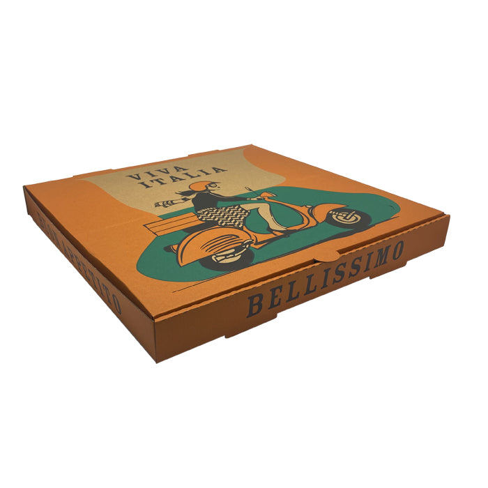 ecoware Pizza Box Brown Printed 15 inch (Pack of 50)