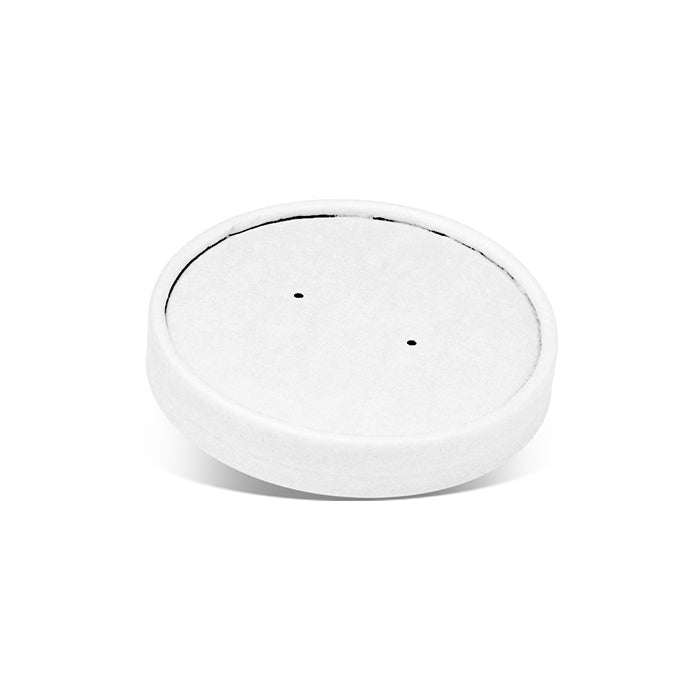 ecoware PLA Coated White Paper Lid Fits 12oz 16oz 24oz Paper Bowl (Carton of 500)
