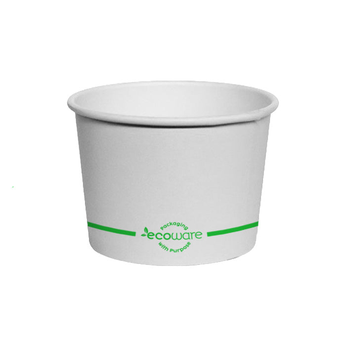 ecoware 24oz PLA Coated Paper Bowl Plain (Carton of 500)