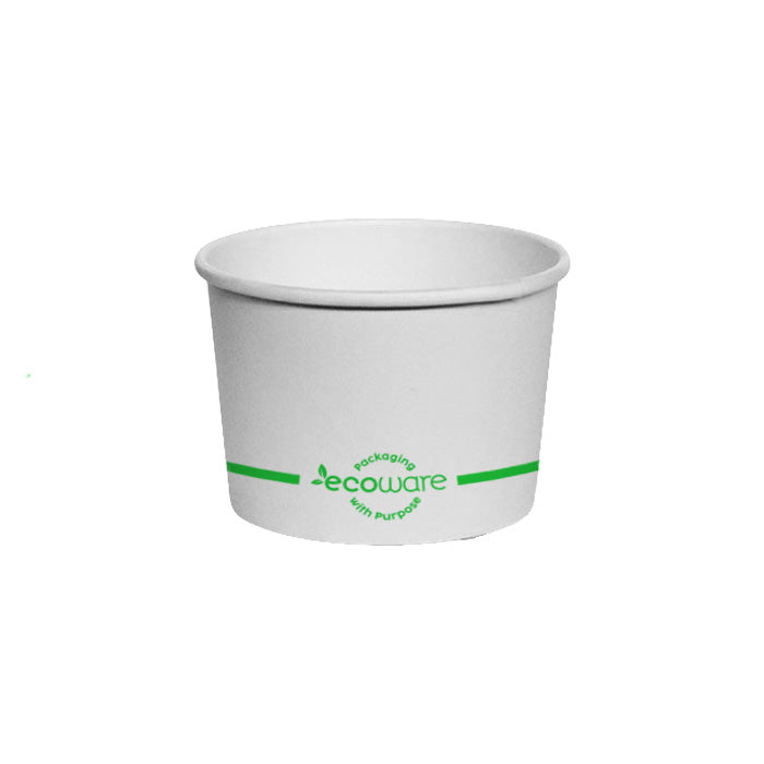 ecoware 8oz PLA Coated Paper Bowl Plain (Carton of 1000)