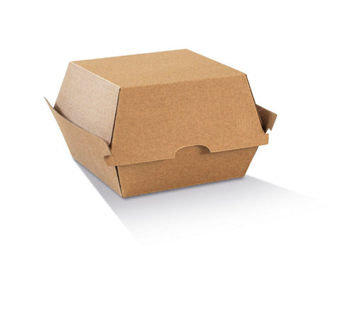 ecoware High Burger Box Brown Corrugated Plain (Carton of 200)