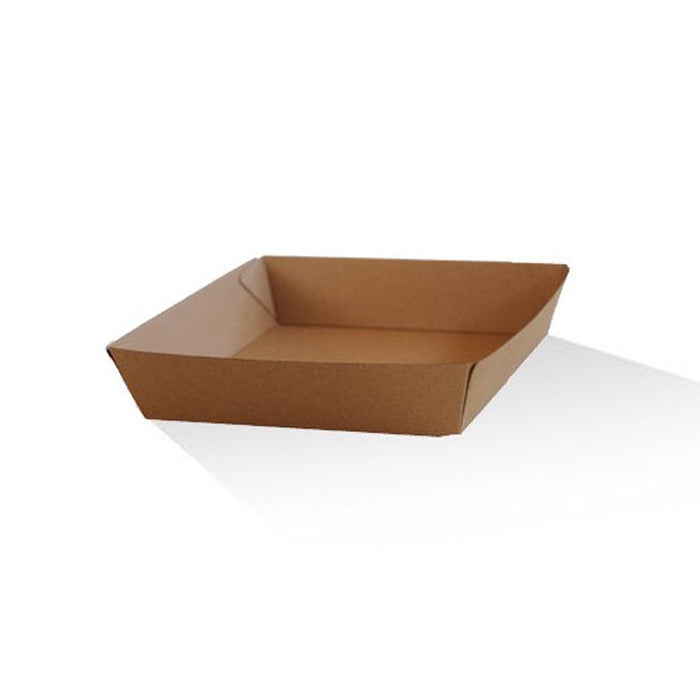 ecoware Tray Square Brown Corrugated Plain (Carton of 250)