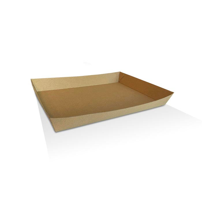 ecoware Tray 2X-Large Brown Corrugated Plain (Carton of 100)