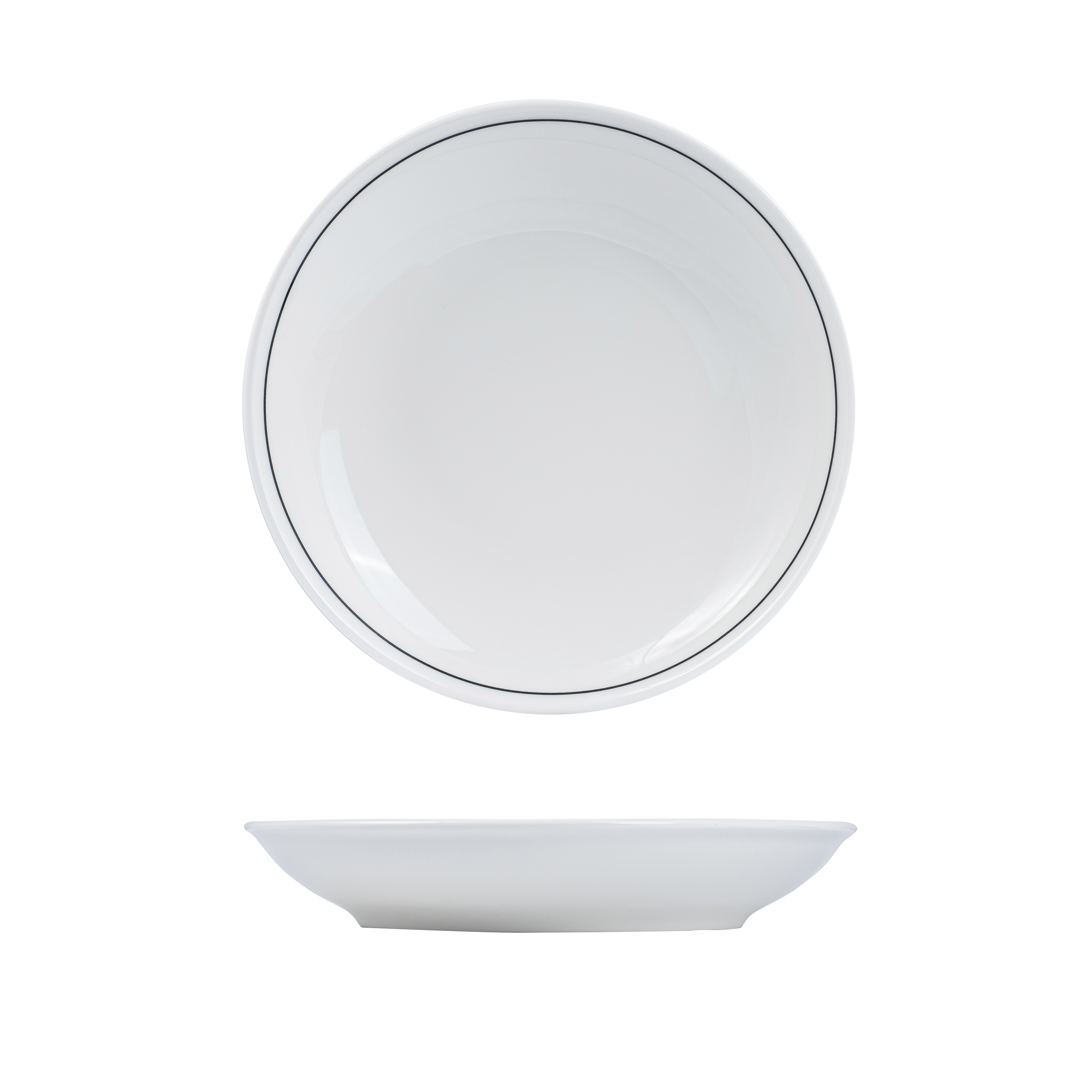 RAK Princeton Round Coupe Bowl (260mm - White with Black Line)