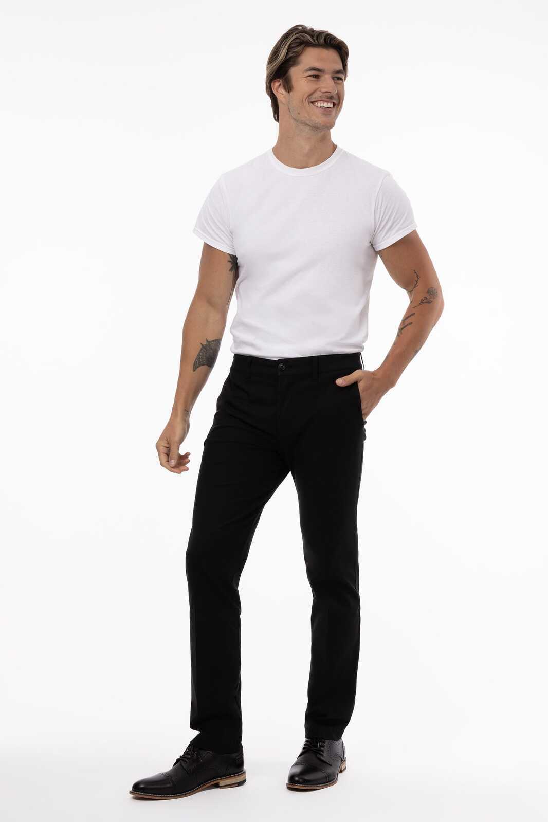 Chef Works Chino Men's Stretch Pants - Black
