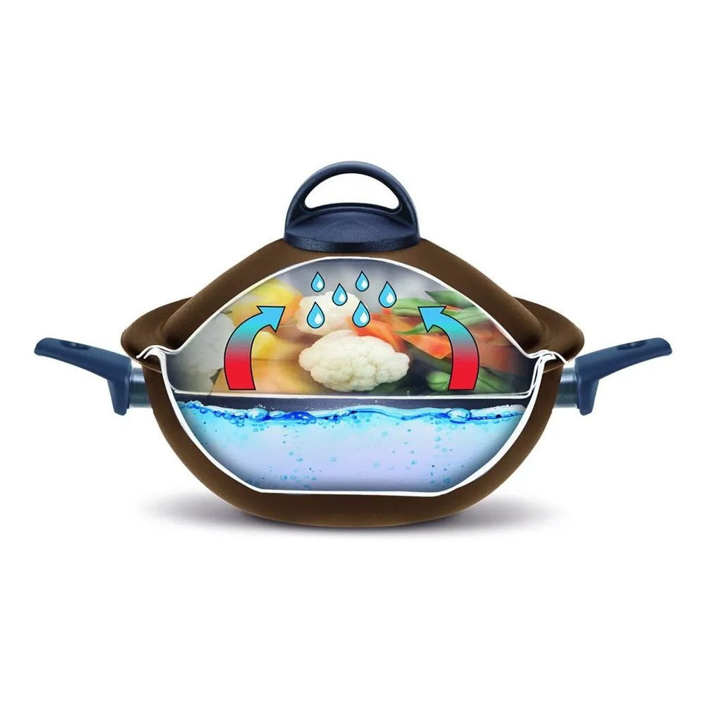 Pensofal VapSi Wok 2 Handles, Tray, Fork & Lid, Bronze