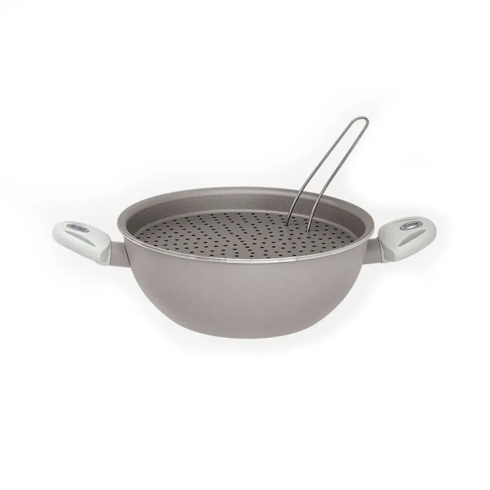 Pensofal VapSi Wok 2 Handles, Tray, Fork & Lid, Pearl White