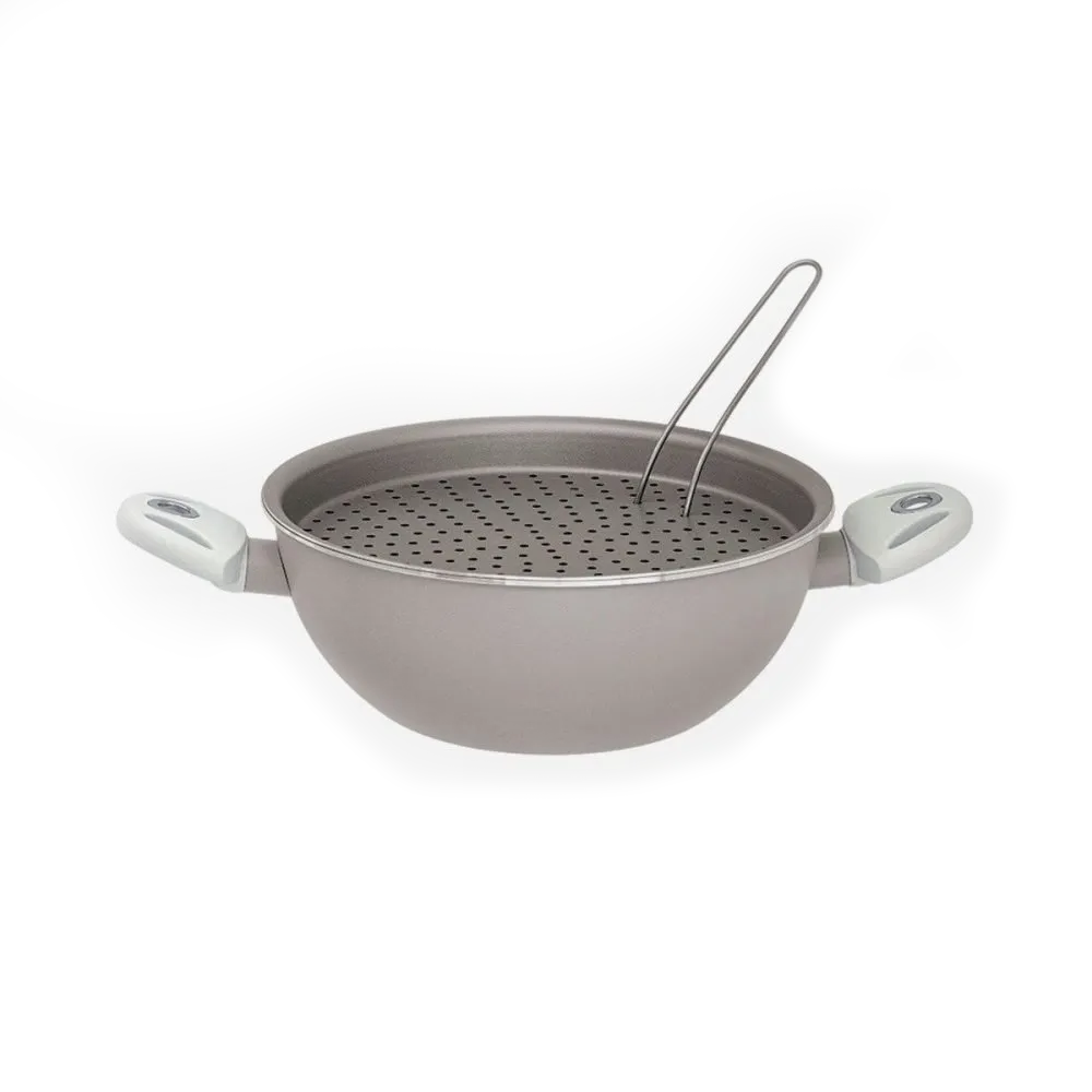 Pensofal VapSi Wok 2 Handles, Tray, Fork & Lid, Rose Pink