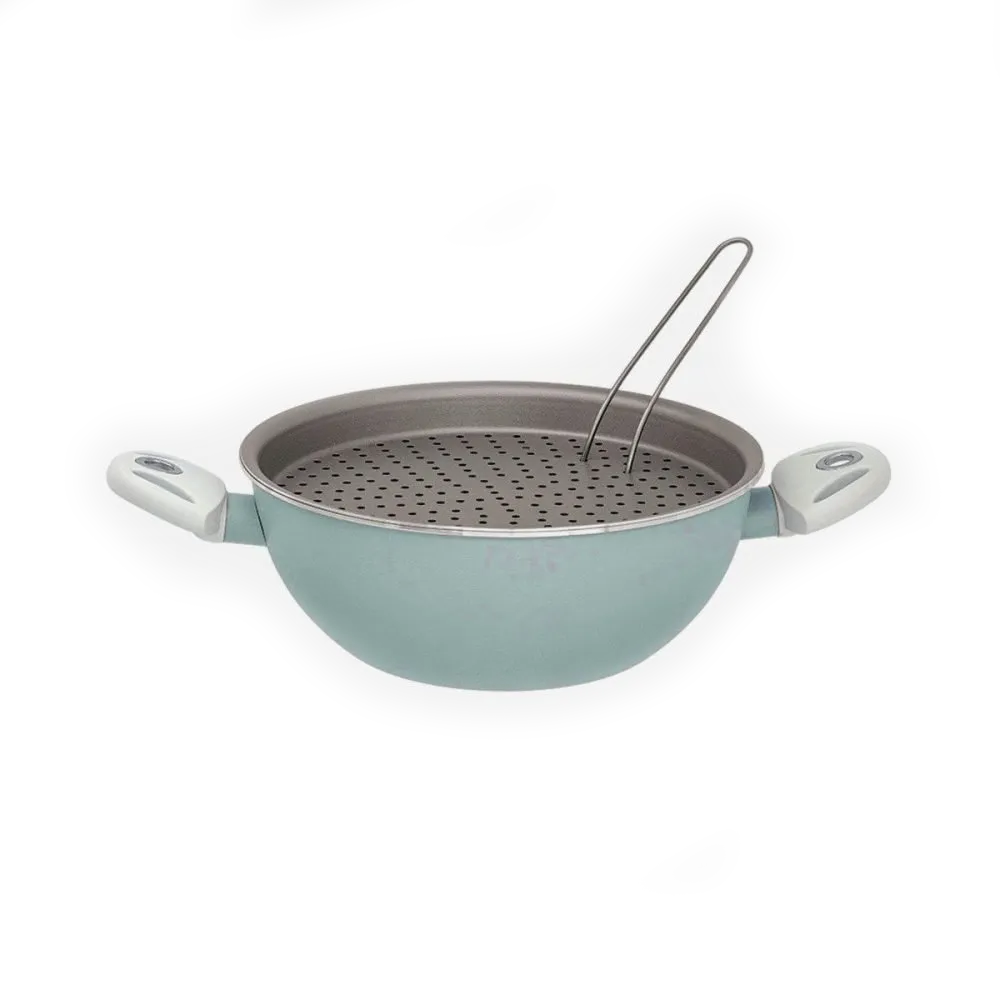 Pensofal VapSi Wok 2 Handles, Tray, Fork & Lid, Tiffany Blue