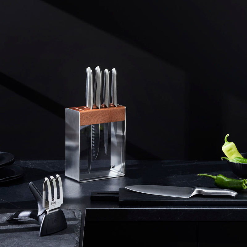 Furi Pro Stainless Steel 7 Piece Knife Block Set