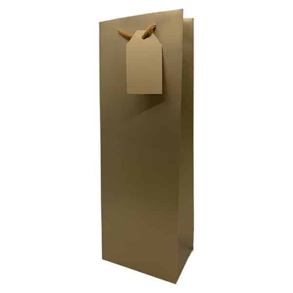 Gold Gift Bottle Bag (Pack Of 12)