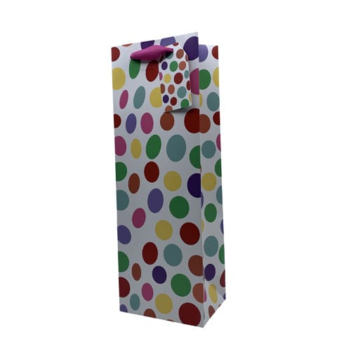 Watercolour Dots Gift Bottle Bag (Pack Of 12)