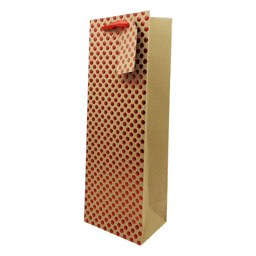 Red Dot Gift Bottle Bag (Pack Of 12)