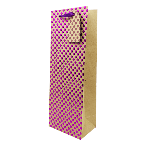 Purple Dot Gift Bottle Bag (Pack Of 12)