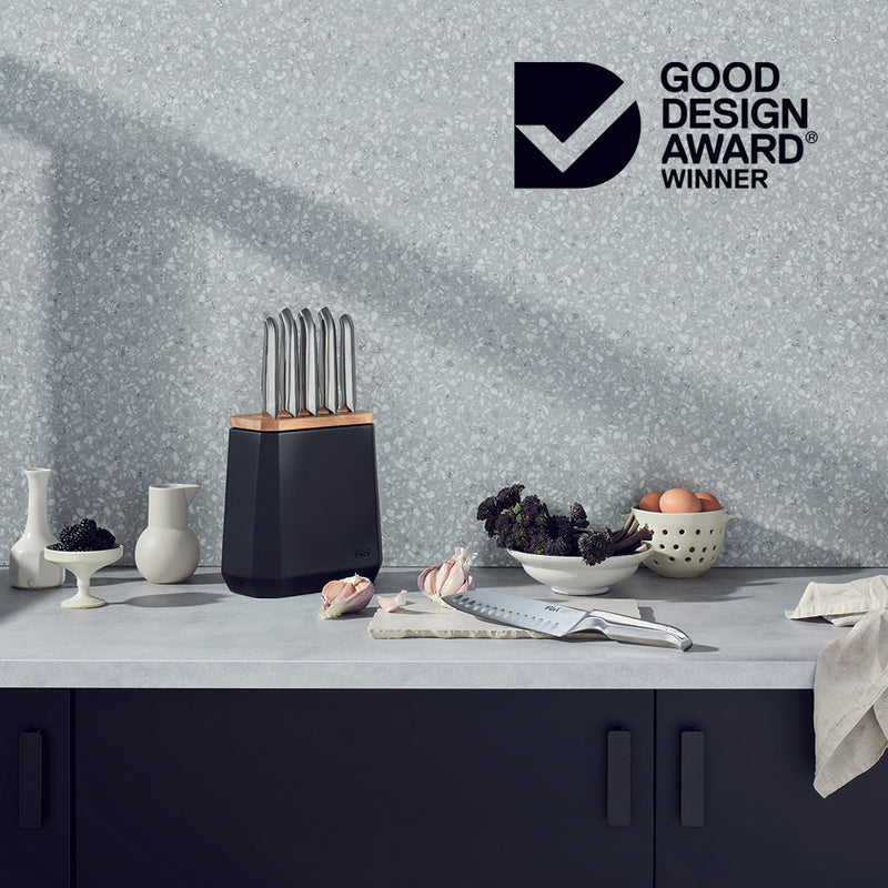 Furi Radial Stone 6 Piece Knife Block Set - Midnight