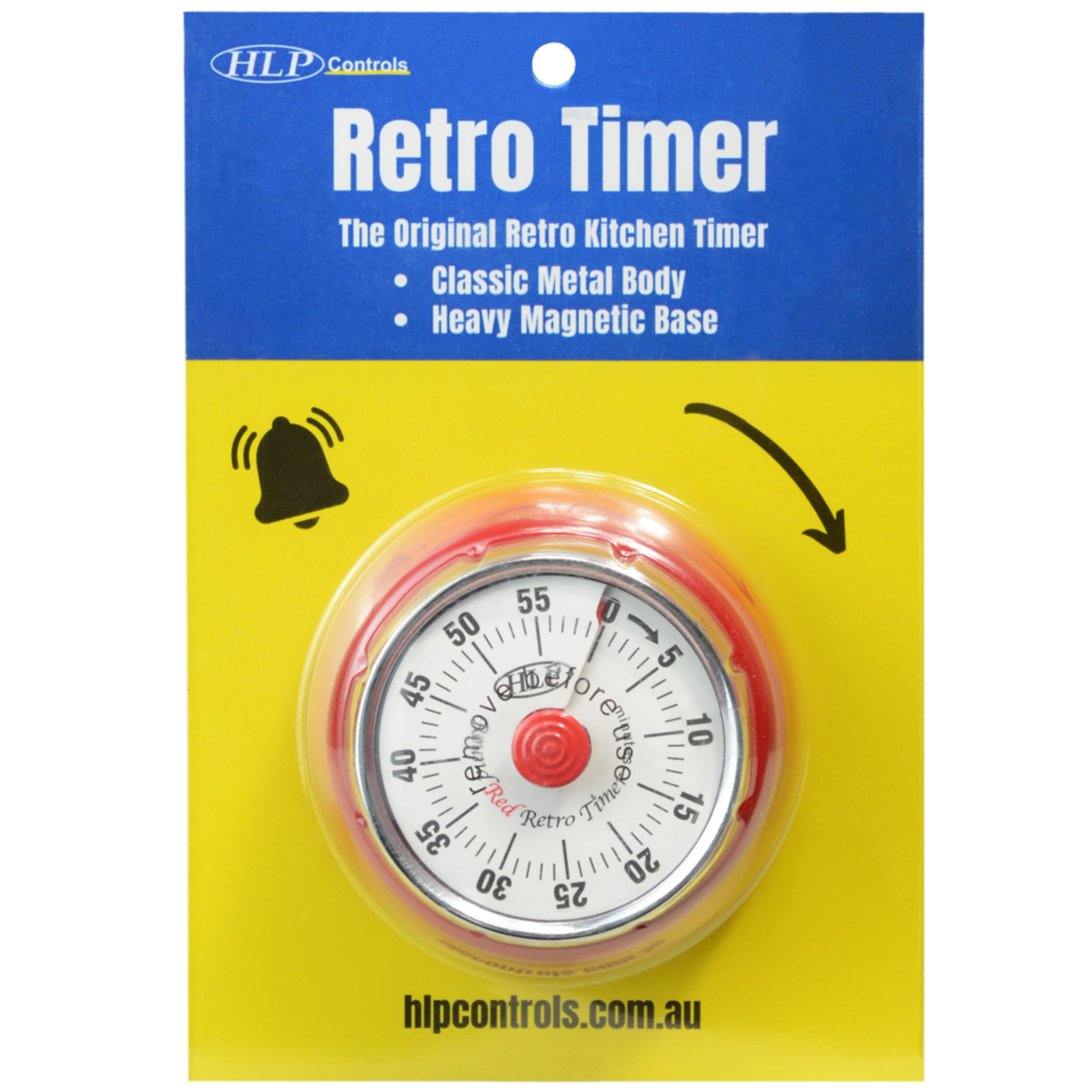 HLP PLA952 Round Mechanical Retro Timer Red