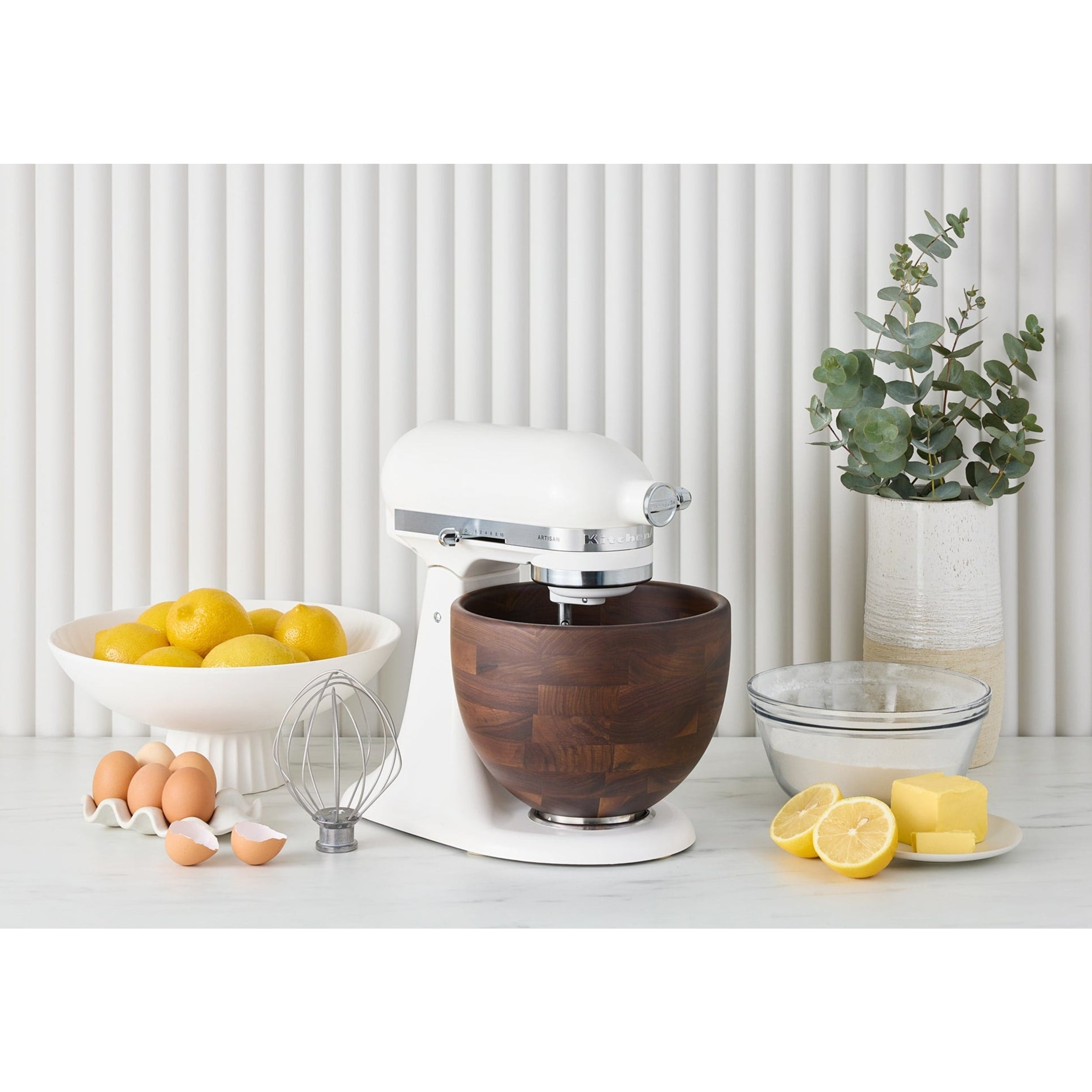 KitchenAid Artisan Tilt-Head Stand Mixer with Walnut Wood Bowl KSM156