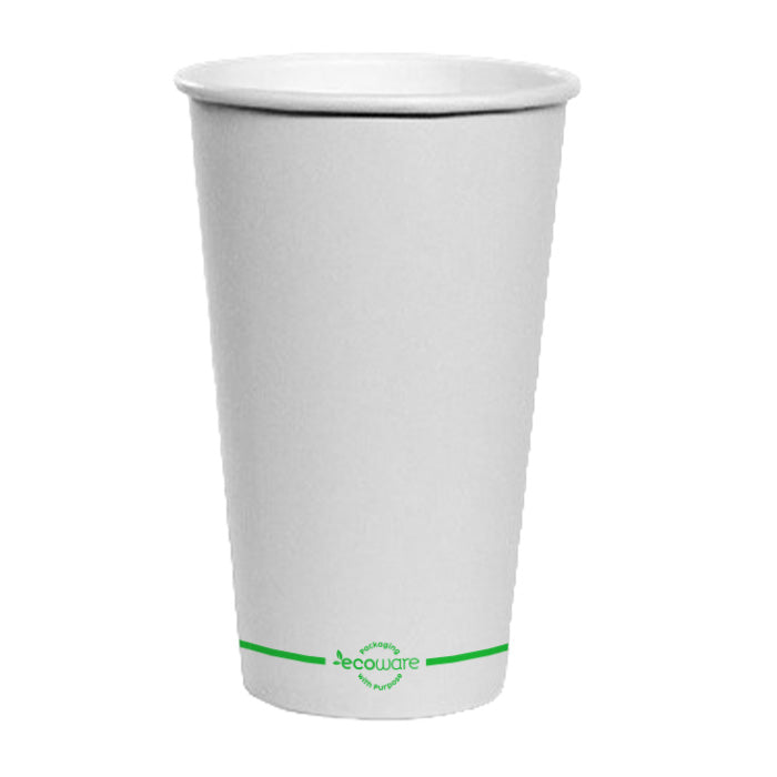 ecoware 16oz PLA Lined Single Wall Hot Cup White 90mm (Carton of 1000)