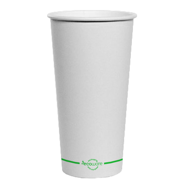 ecoware 20oz PLA Lined Single Wall Hot Cup White 90mm (Carton of 1000)